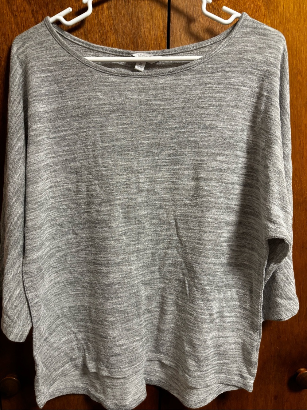 Charming Charlie Light Gray Boatneck Knit Top